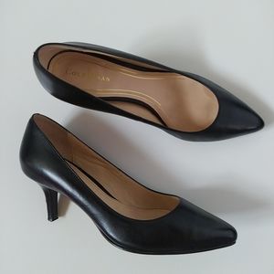 Cole Haan Nike Air Chelsea Pump Black Leather Pointed Toe Heels D39893 $295 6.5